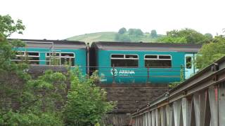 Arriva Trains Wales Train Departing Abercanaid Station Merthyr Tydfil [upl. by Magdalen198]