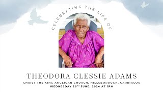 Funeral Service  The Late Theodora Clessie Adams [upl. by Attwood826]