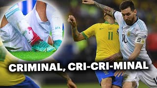 ¡UNA CARNICERÍA 🔥 LAS PEORES PATADAS EN LA HISTORIA DEL CLÁSICO ARGENTINA VS BRASIL 🚫 [upl. by Alejandra803]