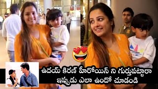 Actress Anita Hassanandani With Her Son at Airport  Nuvvu Nenu  Uday Kiran  Filmyfocuscom [upl. by Milore]