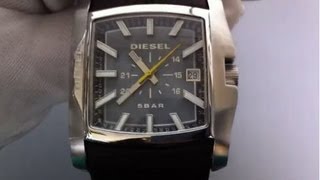 Mens Diesel Black Leather Strap Watch DZ1178 [upl. by Libenson]