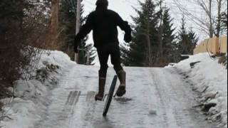 Riding an Ultimate Wheel on ice in Alaska [upl. by Egnalos]