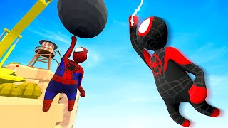 Saving Fake SPIDERMAN from a Huge Drop  Human Fall Flat Gameplay [upl. by Ginelle]