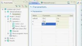 06 Global Parameters  COMSOL 42 Tutorial [upl. by Adrial]