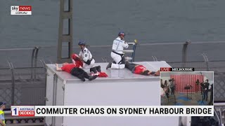 Climate protesters block Sydney Harbour Bridge [upl. by Radmen]