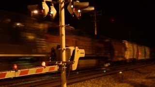 BNSF Trains at night [upl. by Ardnuassac203]