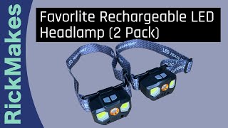 Favorlite Rechargeable LED Headlamp 2 Pack [upl. by Ahsaf598]