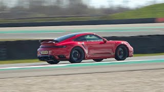 2020 Porsche 992 Turbo S with CAPRISTO Exhaust  Revs Pops Accelerations Track Driving [upl. by Ecneret]