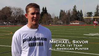 Michael Skvor  Punting Coach on the instruction at Prokickercom Kicking Camps [upl. by Salokkin688]