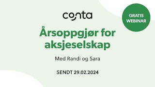 Webinar Årsoppgjør for aksjeselskap [upl. by Cathey]