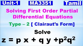 Partial Differential Equations  Solving first Order PDE  Clairauts Form  Solve z  pxqyp2 q2 [upl. by Artema]