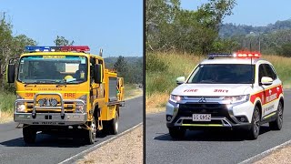 Rare QFRS BZ1 and RFSQ CLMT51 responding  Multi Alarm Bushfire [upl. by Kirkwood]