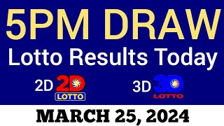 Lotto Result Today 5pm Draw March 25 2024 Swertres Ez2 PCSO Live Result [upl. by Yrocej]