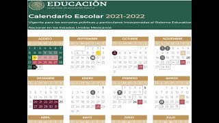 CALENDARIO ESCOLAR 20212022 OFICIAL SEP EN PDF LISTO PARA IMPRIMIR [upl. by Onin]