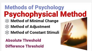 Psychophysical method of psychology Method of Minimal Changes AdjustmentConstant Stimuli [upl. by Briney509]