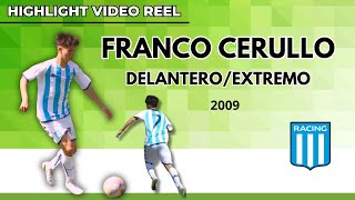 Franco Cerullo  Racing Club  Atacante  2009 [upl. by Homovec]