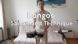 How to play on Bongos – Salsa hand technique Martillo [upl. by Asiak]