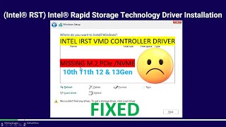 Intel VMD Controller Rapid Storage Technology Driver Installation [upl. by Nelsen]