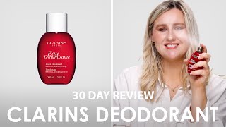 30Day Team Review of Clarins Eau Dynamisante Gentle Deodorant [upl. by Atteuqram]