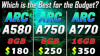 INTEL ARC A580 8GB vs ARC A750 8GB vs ARC A770 16GB  PC Gameplay Tested [upl. by Nolyag]