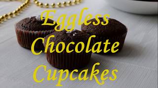 Eggless chocolate cupcakes  eggless BUTTERLESS cake  basic chocolate cake [upl. by Naillig30]