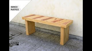 Banco Rustico con Madera Reciclada Rustic Bench [upl. by Barret]