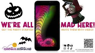 Mad Hatter Halloween Party Invite  CUSTOMIZE THIS VIDEO INVITE [upl. by Haines520]