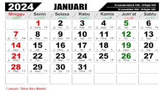 KALENDER TAHUN 2024 LENGKAP DENGAN LIBUR NASIONAL [upl. by Walli]