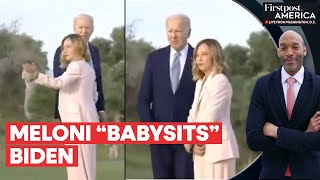 Biden quotWanders Offquot at G7 Summit Salutes Italian PM Awkwardly  Firstpost America [upl. by Alonzo]