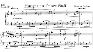 Piano Pieces for Children Grade 3 No29 Brahms Hungarian Dance No5 P108 Sheet Music [upl. by Anirres70]