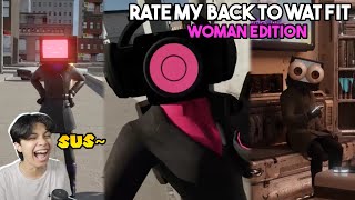 React MEME Skibidi Toilet rate my back to war fit  Woman Edition [upl. by Olav]