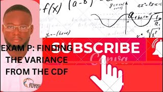 Sta203FINDING THE VARIANCE OF A RANDOM VARIABLE GIVEN THE CDFX22X22 NOT X22X12 [upl. by Aisercal]