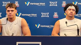 Arizona LBs Taye Brown and Leviticus Sua interview Day 11 [upl. by Nimrahc374]