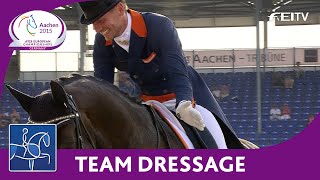 Team Dressage Recap  Aachen  FEI European Championships 2015 [upl. by Lirpa]