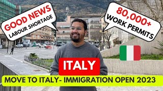 80000 ITALY WORK PERMITS OPEN DECRETO FLUSSI 2023  APPLY NOW [upl. by Eanrahc]