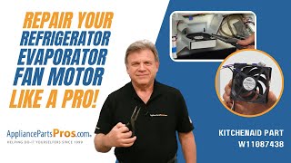 How To Replace WhirlpoolKitchenAidMaytag Refrigerator Evaporator Fan Motor W11087438 [upl. by Lytsyrk]