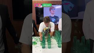 World Record Bottle Head Smashing Attempt [upl. by Roanne]