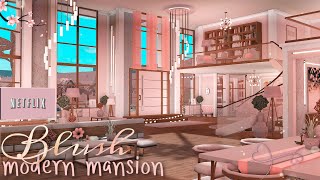 BLOXBURG Blush Modern Family Mansion x OwellCaramel  House build ♡ [upl. by Nieberg382]