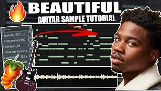 How To Make BEAUTIFUL Guitar Samples For Roddy Ricch  FL Studio 20 Tutorial [upl. by Baal]