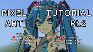 Minecraft Pixel Art Tutorial  Hatsune Miku Part 2 [upl. by Isyad23]