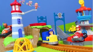 Paw Patrol Spielzeug Neue Zug Roll mit Feuerwehrmann Marshall Chase amp Ryder für Kinder [upl. by Elleivap]