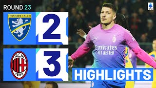 FROSINONEMILAN 23  HIGHLIGHTS  Jovic turns it around for Milan  Serie A 202324 [upl. by Latoye]