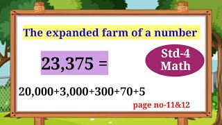 The expanded form of a number Std4 Math page no11amp12 [upl. by Fiertz832]