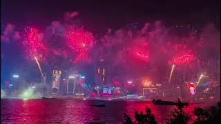 Welcome 2024 Hong kong fireworks [upl. by Atsyrt973]