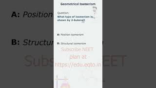 NEET Chemistry hydrocarbons  Geometrical Isomerism in 2Butene [upl. by Island135]