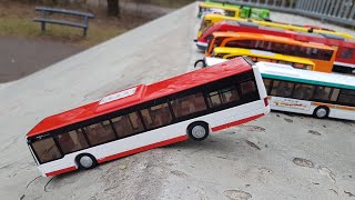 Toy Cars Slide Dlan Play Sliding Cars Video BUSES [upl. by Enneyehc244]