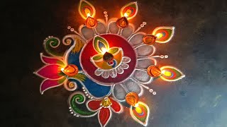 Diwali rangoli designs beautifulrangoli🥀Diwali2024 new rangoli🥀Deepavali kolam🥀gokulramya kolangal [upl. by Annaihs]