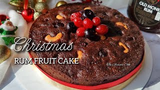 Traditional CHRISTMAS PLUM CAKE Recipe with RUM  RUM Fruit amp Nut Plum Cake  EASY RICH FRUIT CAKE [upl. by Einahpets]