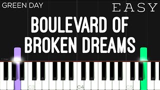 Green Day  Boulevard Of Broken Dreams  EASY Piano Tutorial [upl. by Nueoras]