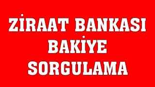 Ziraat Bankası Bakiye Sorgulama [upl. by Nadeen]